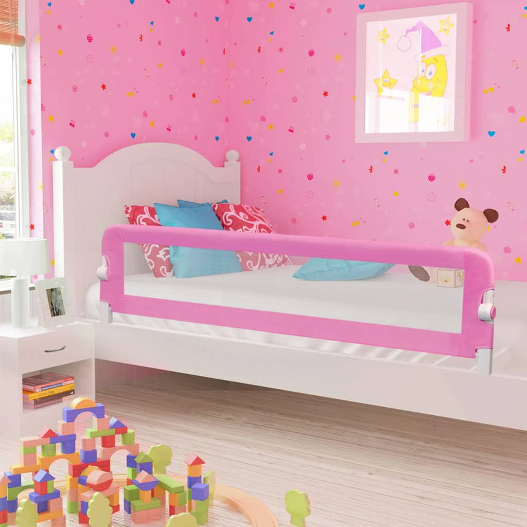 Kleinkind-Bettschutzgitter Rosa 180x42 cm Polyester Kleinkind-Bettschutzgitter Rosa 180x42 cm Polyester