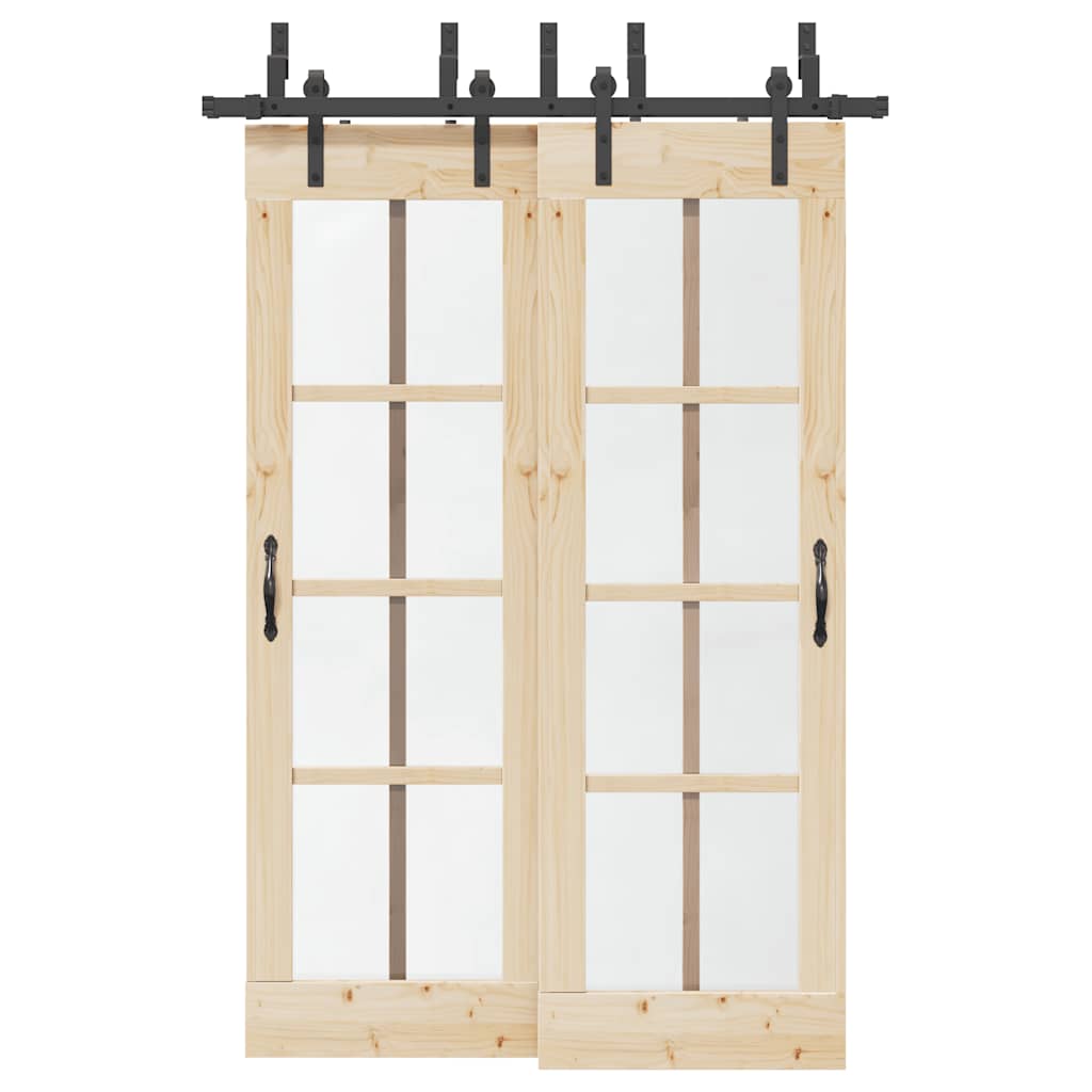 Schiebetürbeschlag-Set 152,5 cm Stahl Schwarz Schiebetürbeschlag-Set 152,5 cm Stahl Schwarz