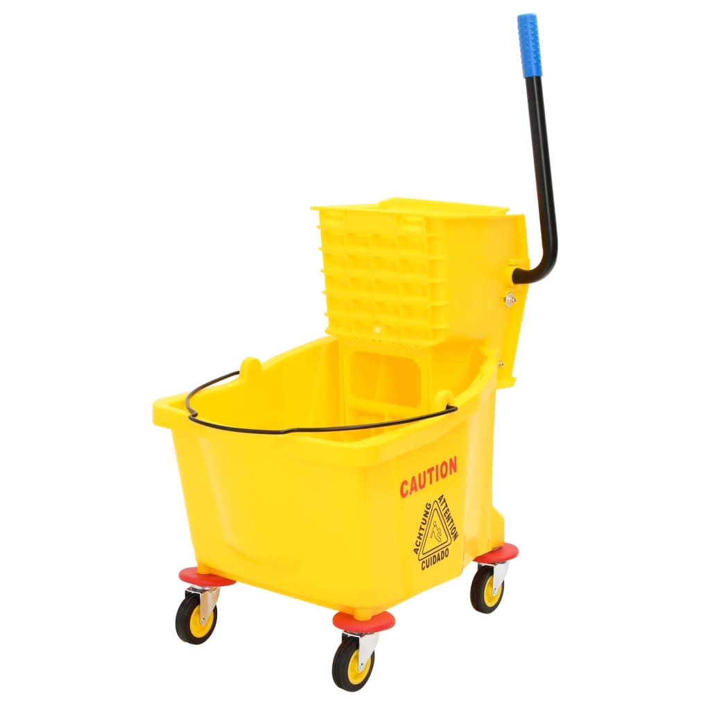 Mopp-Eimer mit Presse und Rollen Gelb 36 L Polypropylen Mopp-Eimer mit Presse und Rollen Gelb 36 L Polypropylen