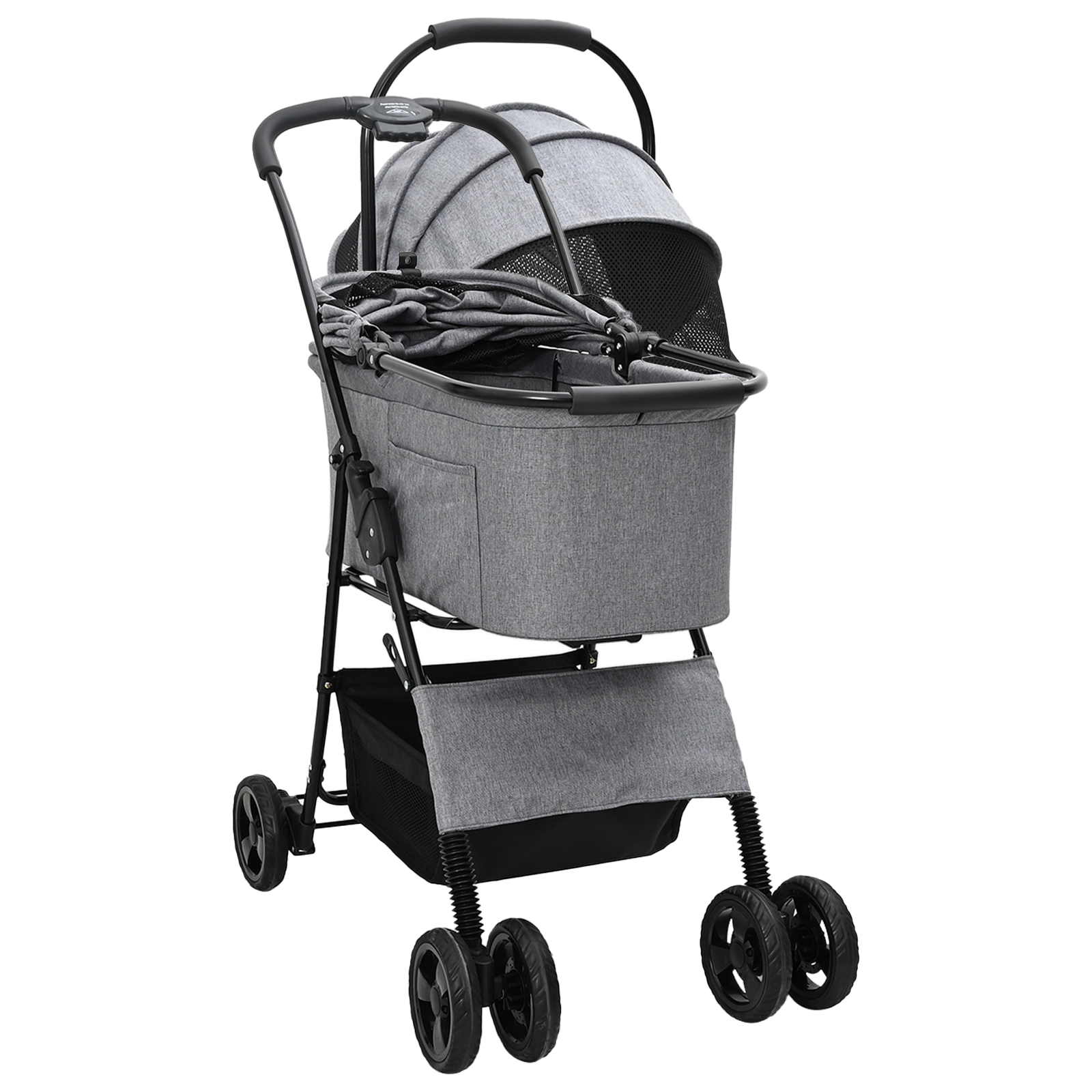 Faltbarer Haustierwagen Grau 81 x 47 x 99 cm Oxford Stoff Faltbarer Haustierwagen Grau 81 x 47 x 99 cm Oxford Stoff