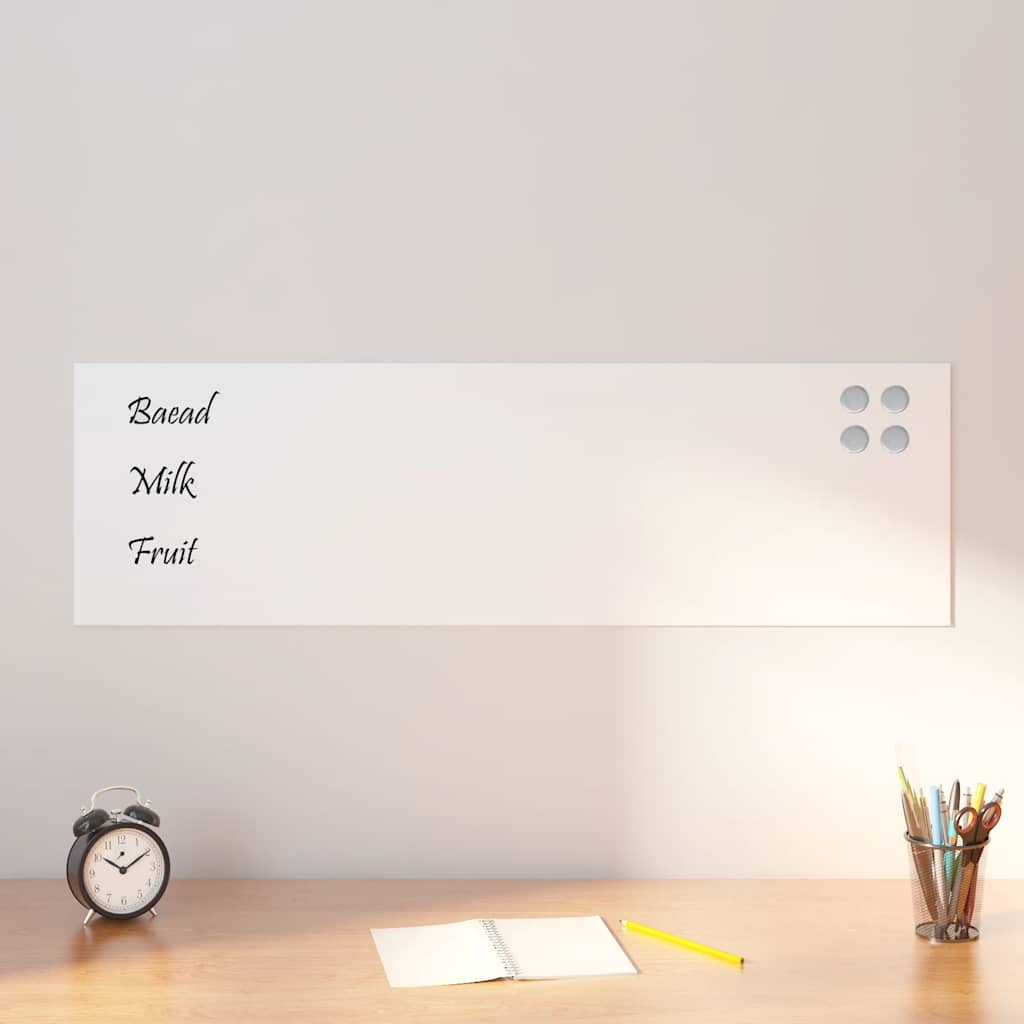 Magnettafel Wandmontage Weiß 100x30 cm Hartglas Magnettafel Wandmontage Weiß 100x30 cm Hartglas
