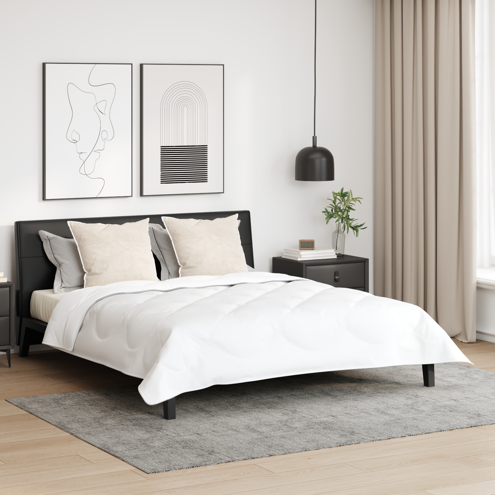 Bettdecke Sonstiges mit Kissen 3 pcs Weiß 200 x 220 cm Mikrofaser