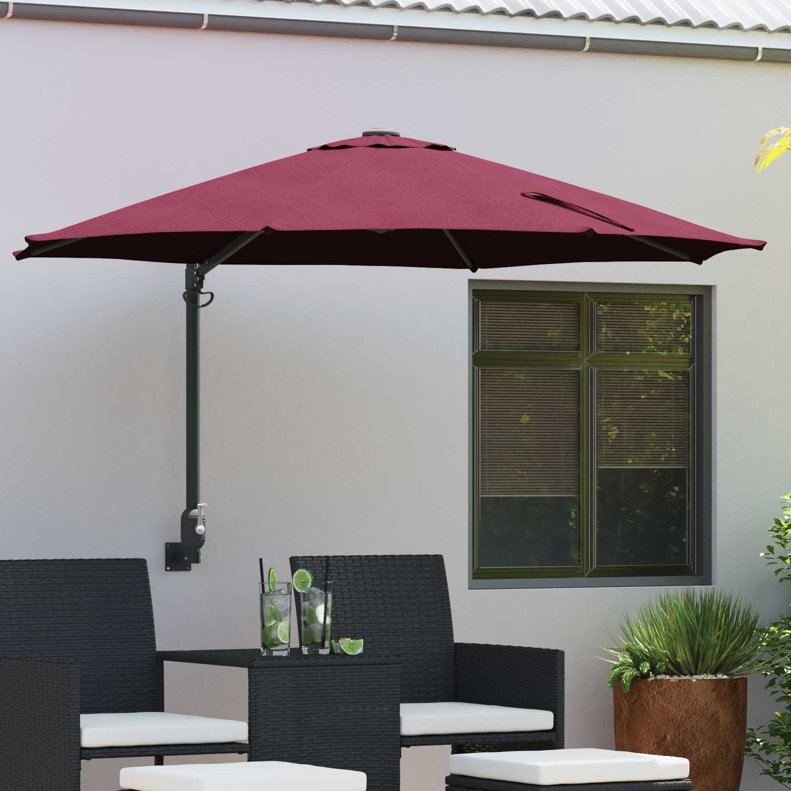 Terrassenschirm Burgunderrot Polyester Groß Zusammenklappbar Terrassenschirm Burgunderrot Polyester Groß Zusammenklappbar