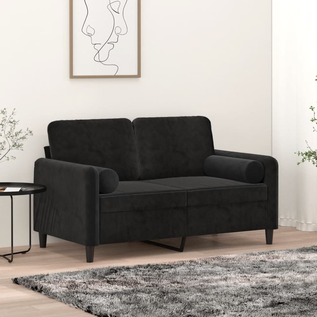Zierkissen 2 Stk. Schwarz Ø15x50 cm Samt Zierkissen 2 Stk. Schwarz Ø15x50 cm Samt