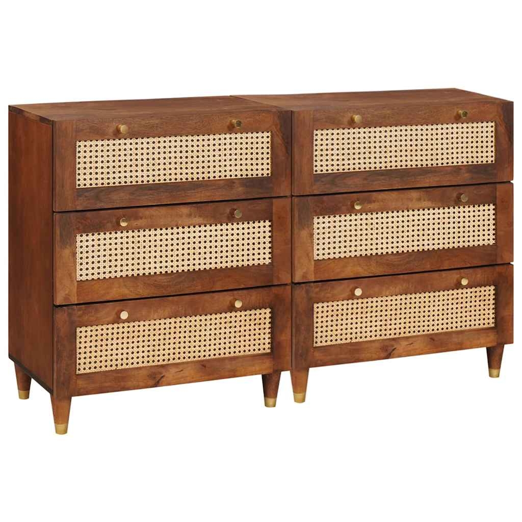 Sideboard Set 2 pcs Braun 60 x 33.5 x 75 cm Massivholz Mango Sideboard Set 2 pcs Braun 60 x 33.5 x 75 cm Massivholz Mango