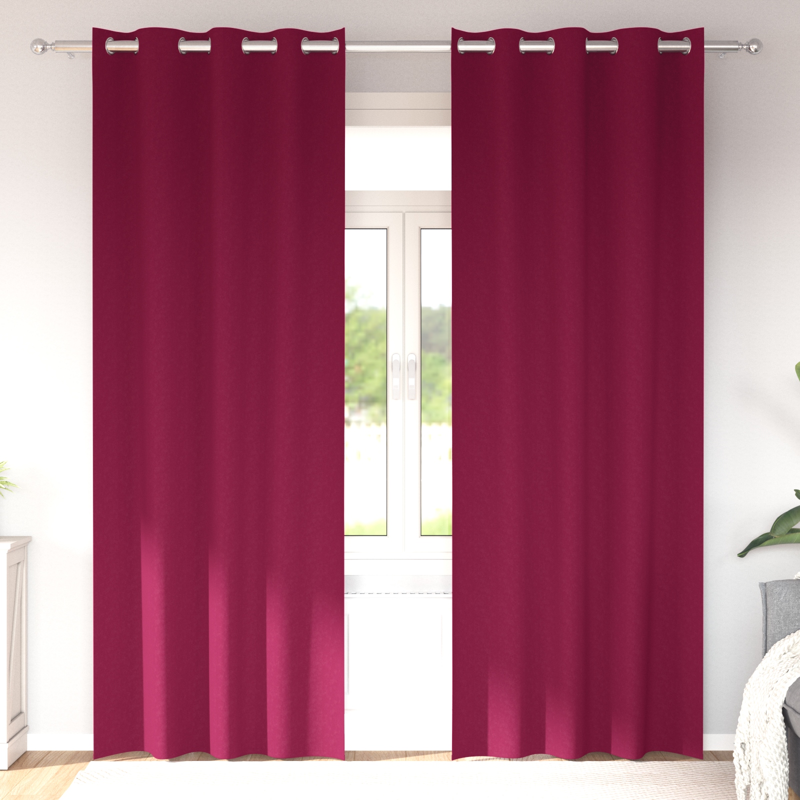 Vorhänge mit Vorhängen 2 pcs Weinrot 260 x 140 cm Polyester Vorhänge mit Vorhängen 2 pcs Weinrot 260 x 140 cm Polyester