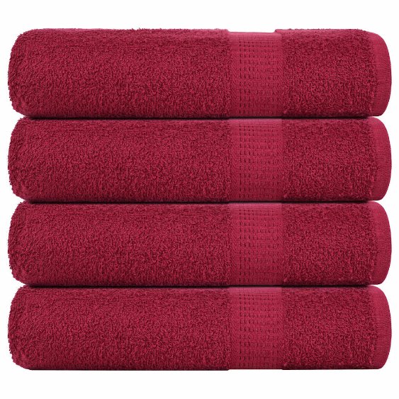 Duschtücher 4 Stk. Bordeauxrot 70x140cm 360 g/m² 100% Baumwolle Duschtücher 4 Stk. Bordeauxrot 70x140cm 360 g/m² 100% Baumwolle