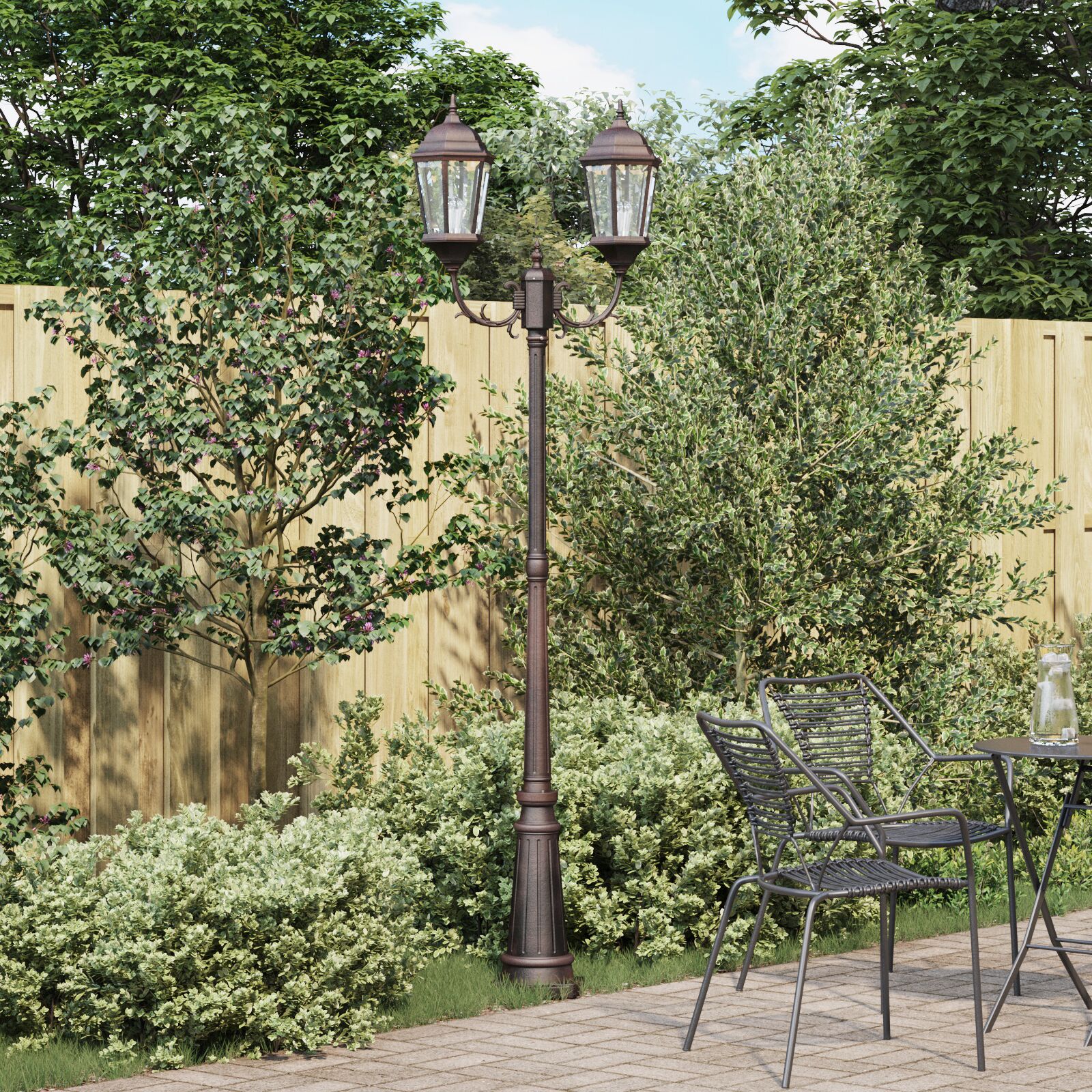 Gartenlichtmast Bronze Aluminium 68 x 20 x 235 cm Gartenlichtmast