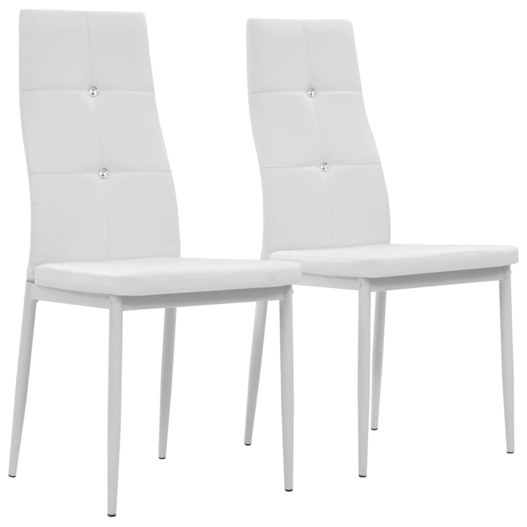 Esszimmerstühle 2 Stk. Weiß Kunstleder Esszimmerstühle 2 Stk. Weiß Kunstleder