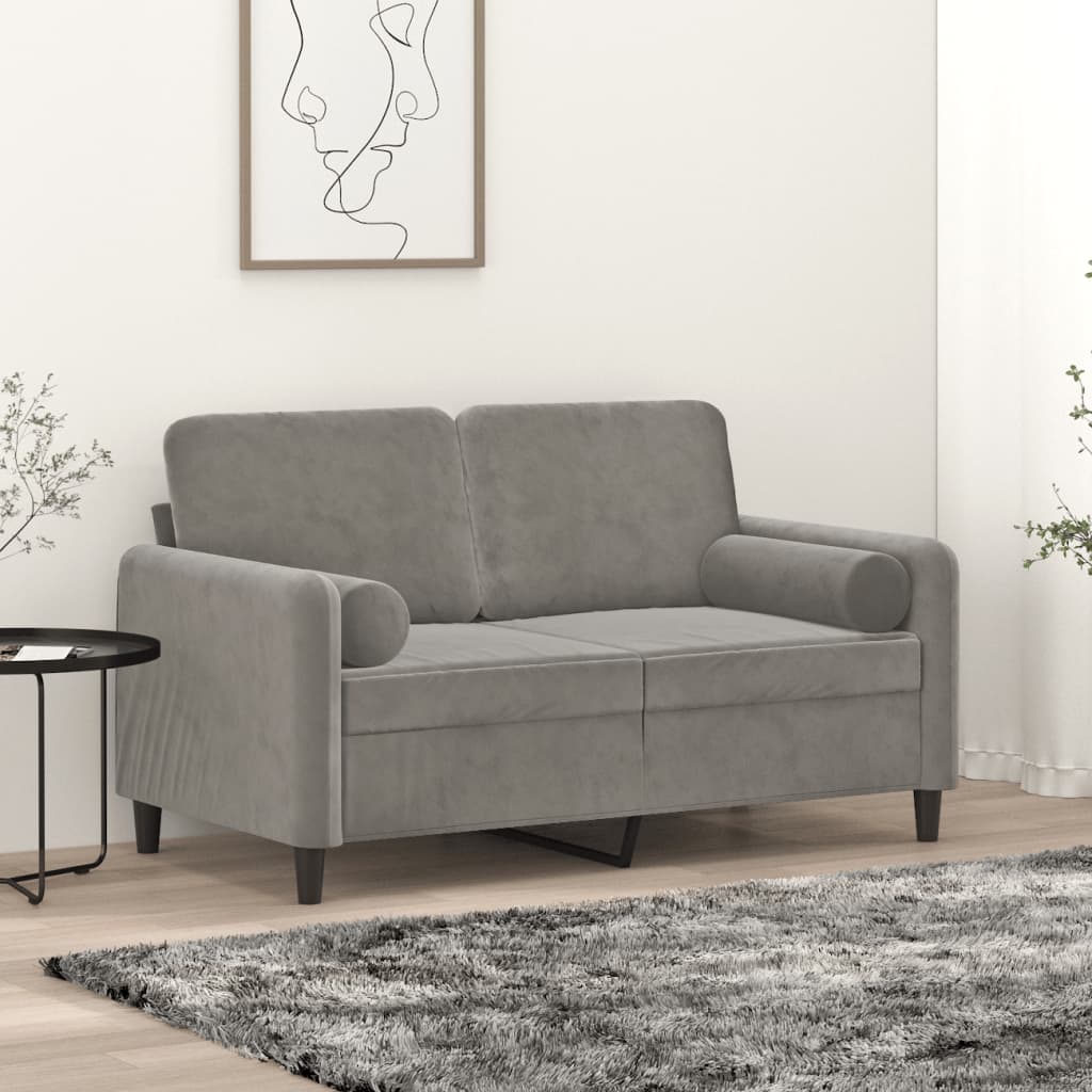 Zierkissen 2 Stk. Hellgrau Ø15x50 cm Samt Zierkissen 2 Stk. Hellgrau Ø15x50 cm Samt