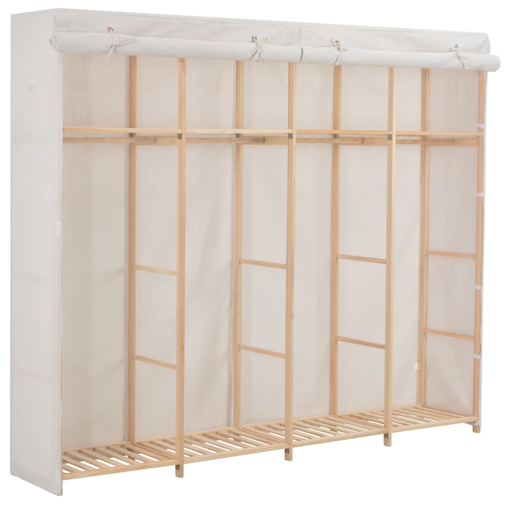 Kleiderschrank Weiß 200 x 40 x 170 cm Stoff Kleiderschrank Weiß 200 x 40 x 170 cm Stoff