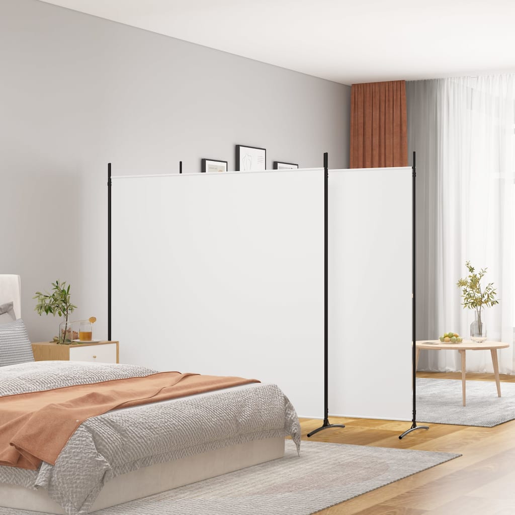 3-tlg. Paravent Weiß 525x180 cm Stoff 3-tlg. Paravent Weiß 525x180 cm Stoff