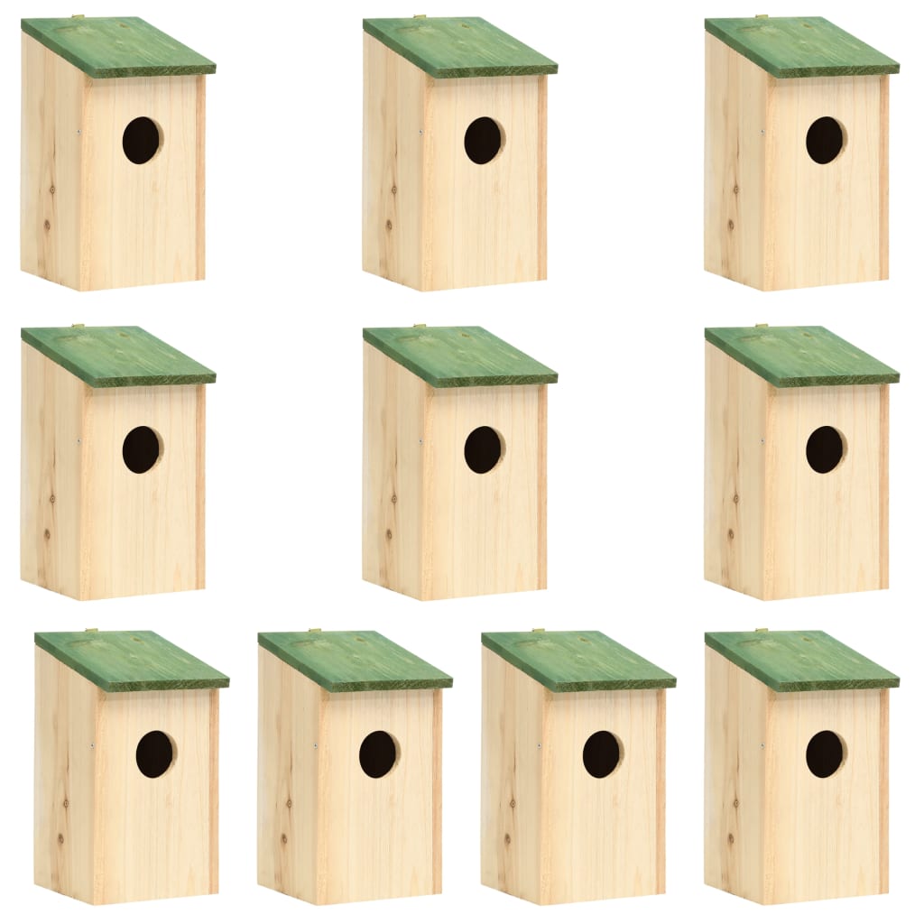Vogelhäuser 10 Stk. Tanne Massivholz 12x12x22 cm Vogelhäuser 10 Stk. Tanne Massivholz 12x12x22 cm