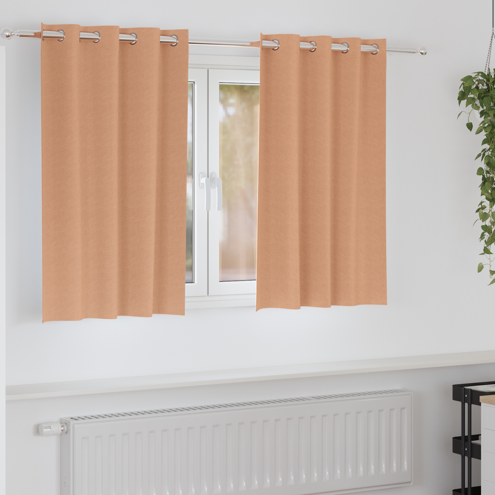 Vorhänge mit Vorhängen 2 pcs Hellbraun 140 x 140 cm Polyester Vorhänge mit Vorhängen 2 pcs Hellbraun 140 x 140 cm Polyester