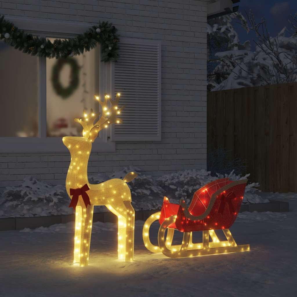 LED-Rentiere mit Schlitten 100 LEDs Warmweiß LED-Rentiere mit Schlitten 100 LEDs Warmweiß