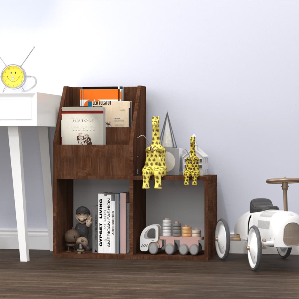 Kinder-Bücherregal Braun Eiche 71x30x78,5 cm Holzwerkstoff Kinder-Bücherregal Braun Eiche 71x30x78,5 cm Holzwerkstoff