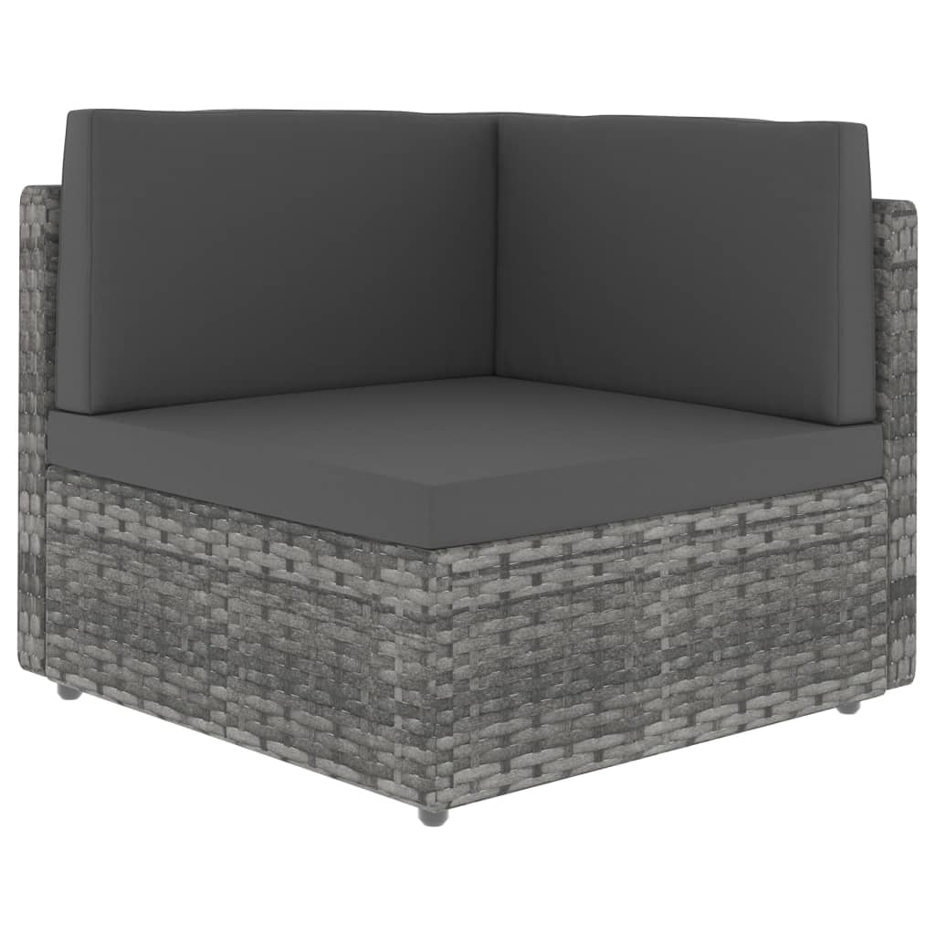 Modulares Sofa-Eckteil Poly Rattan Grau Modulares Sofa-Eckteil Poly Rattan Grau