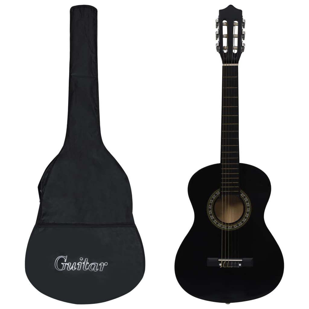 8-tlg. Klassikgitarren-Set für Anfänger Schwarz 1/2 34" 8-tlg. Klassikgitarren-Set für Anfänger Schwarz 1/2 34"