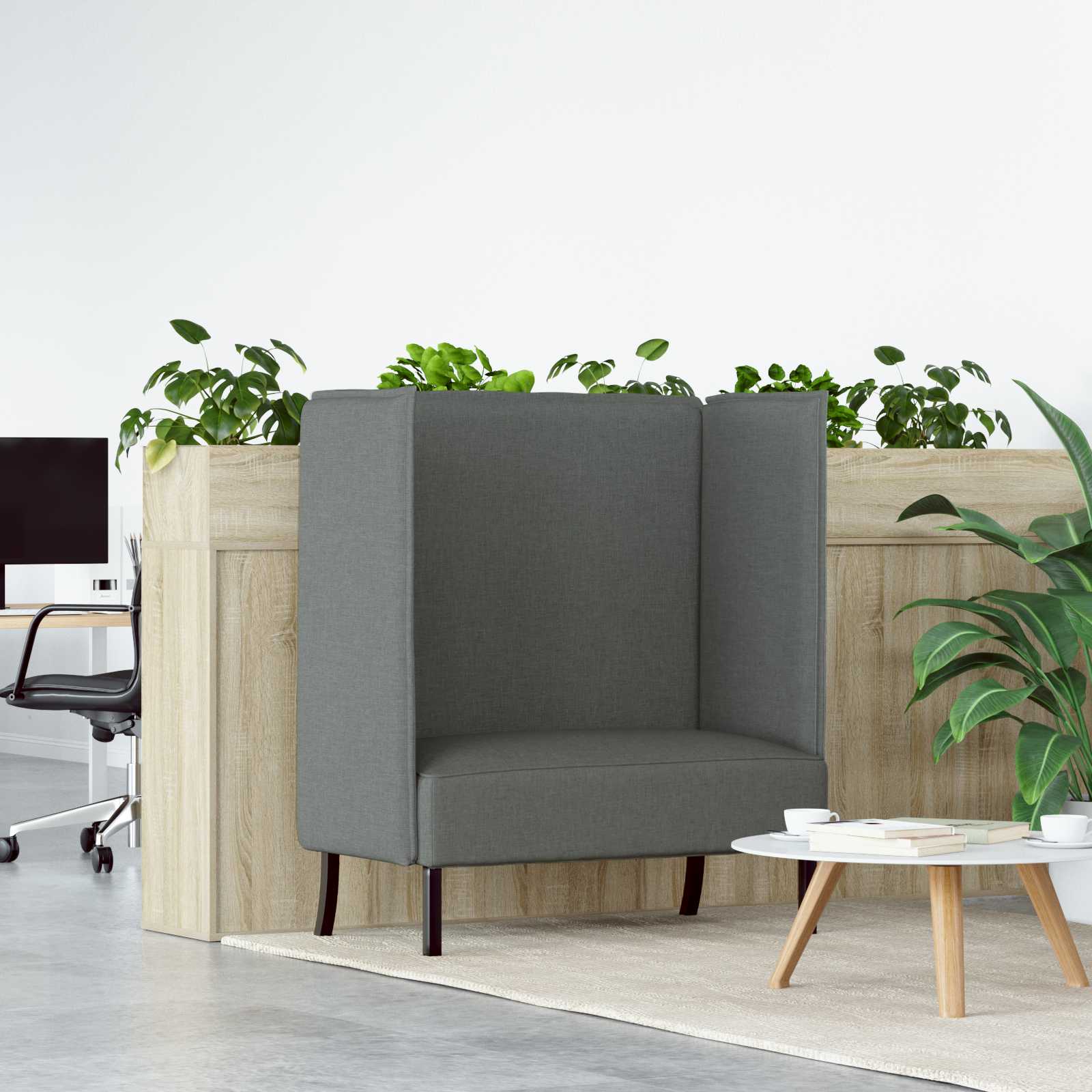 Hochlehnersofa Dunkelgrau 109x56x121 cm Gewebe Hochlehnersofa Dunkelgrau 109x56x121 cm Gewebe