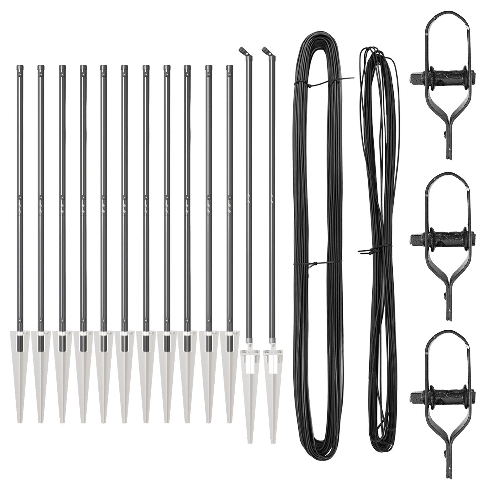 Pfosten mit Spike 13 Stück Ø32 mm 180 cm verzinkter Stahl