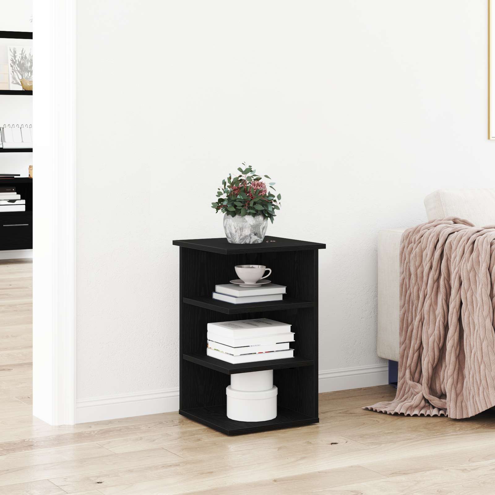 Beistellschrank Schwarz Eiche 35x35x55 cm Holzwerkstoff