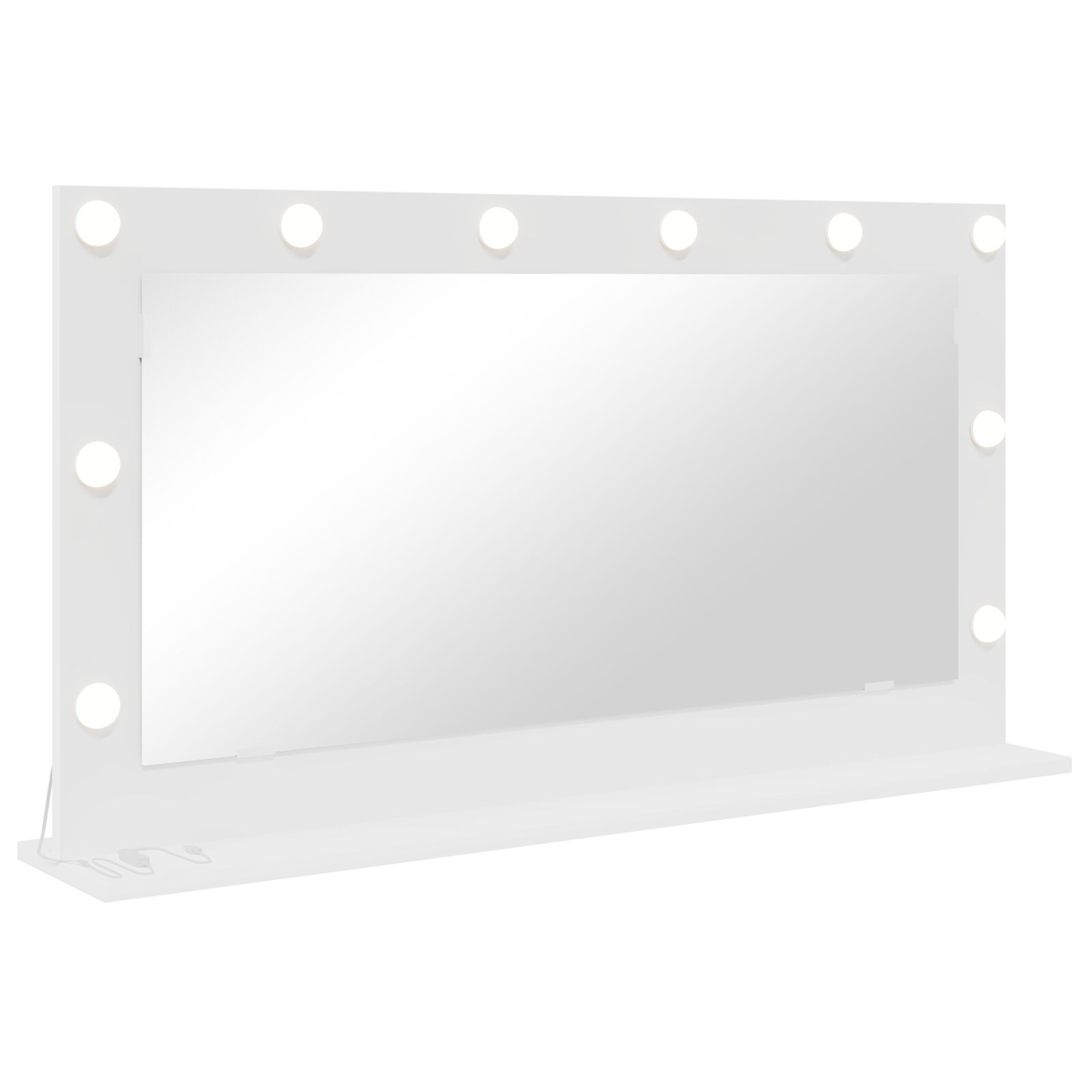Schminkspiegel mit LED-Lichtern Weiß 100x55x18 cm Schminkspiegel mit LED-Lichtern Weiß 100x55x18 cm