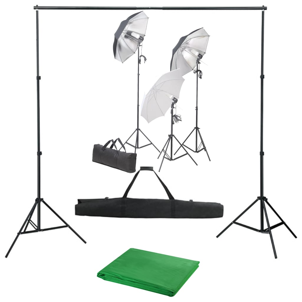 Fotostudio-Set mit Lampen und Hintergrundsystem Fotostudio-Set mit Lampen und Hintergrundsystem