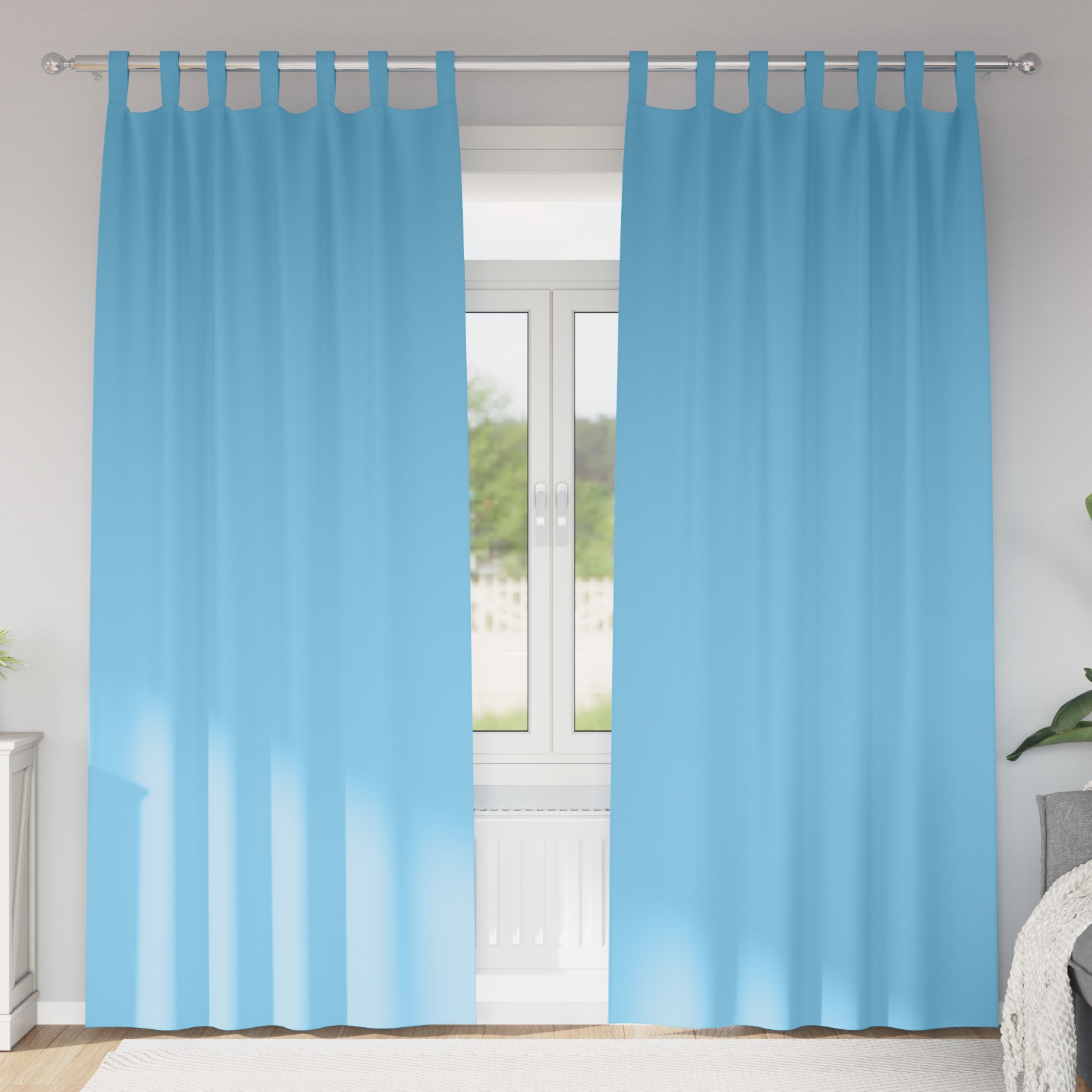 Verdunkelungsvorhänge 2 pcs Hellblau 225 x 140 cm Polyester