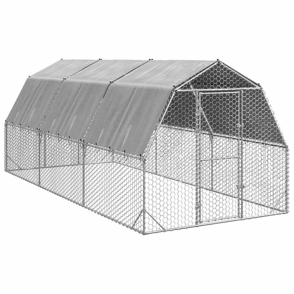 Hühnerstall mit Dach 2,5x6x2,25 m Verzinkter Stahl