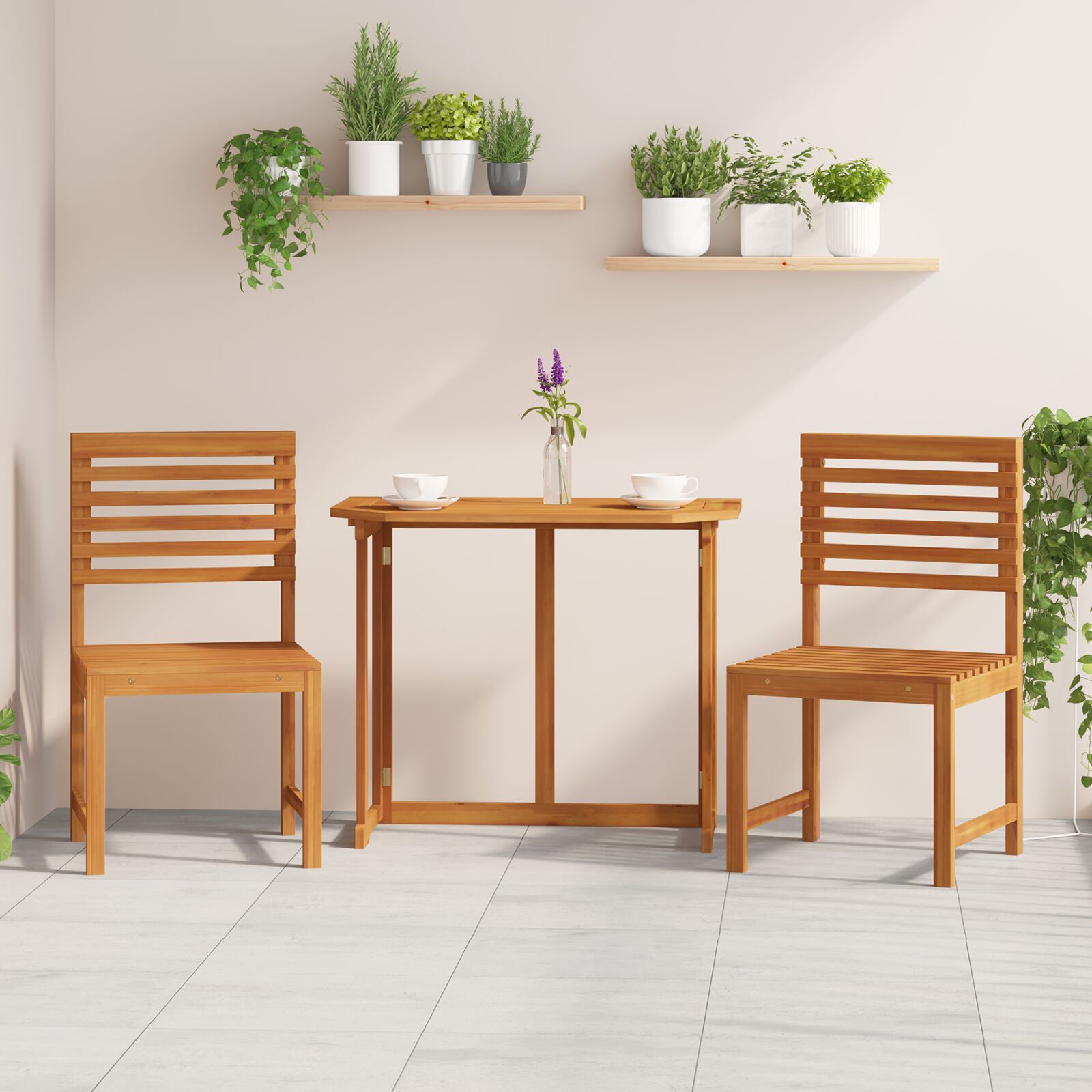 vidaXL Gartenstühle ohne Armlehnen, 2er-Set, Akazienholz vidaXL Gartenstühle ohne Armlehnen, 2er-Set, Akazienholz