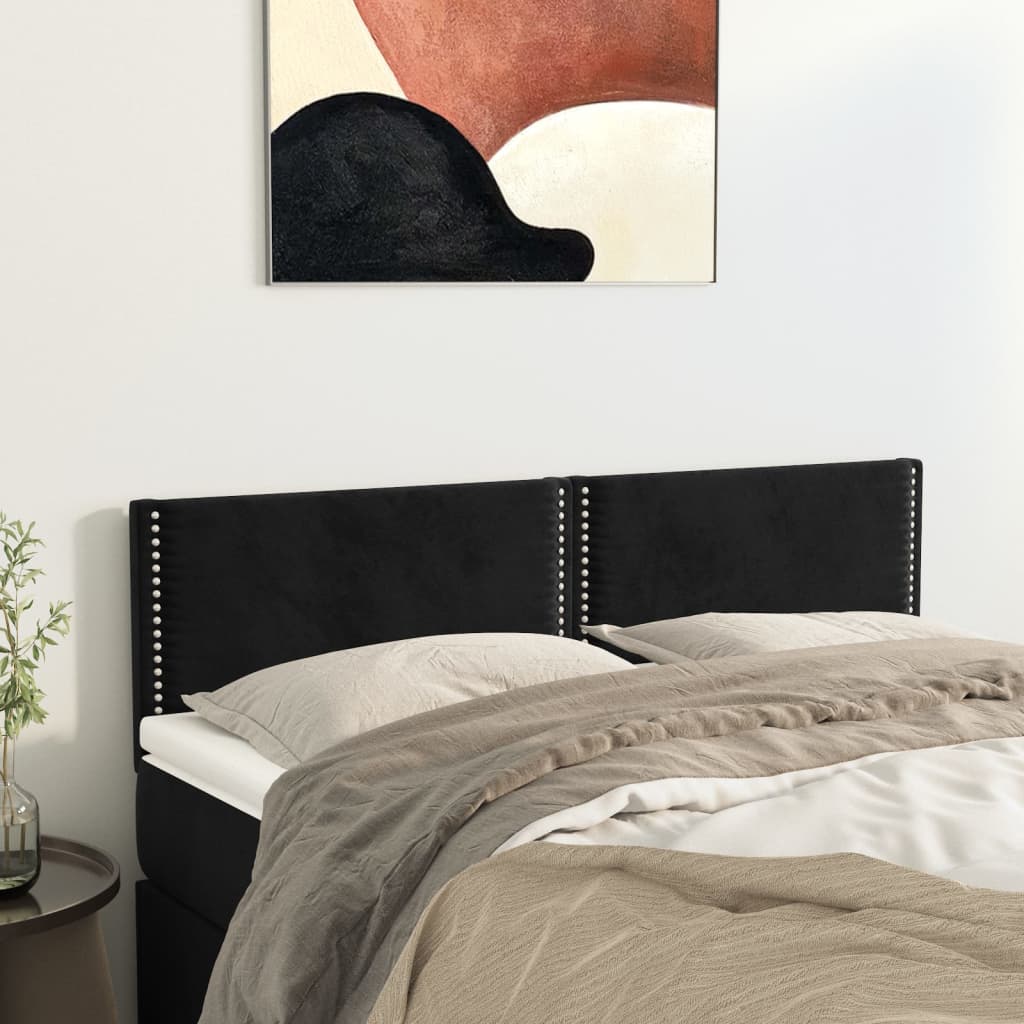 Kopfteile 2 Stk. Schwarz 72x5x78/88 cm Samt Kopfteile 2 Stk. Schwarz 72x5x78/88 cm Samt