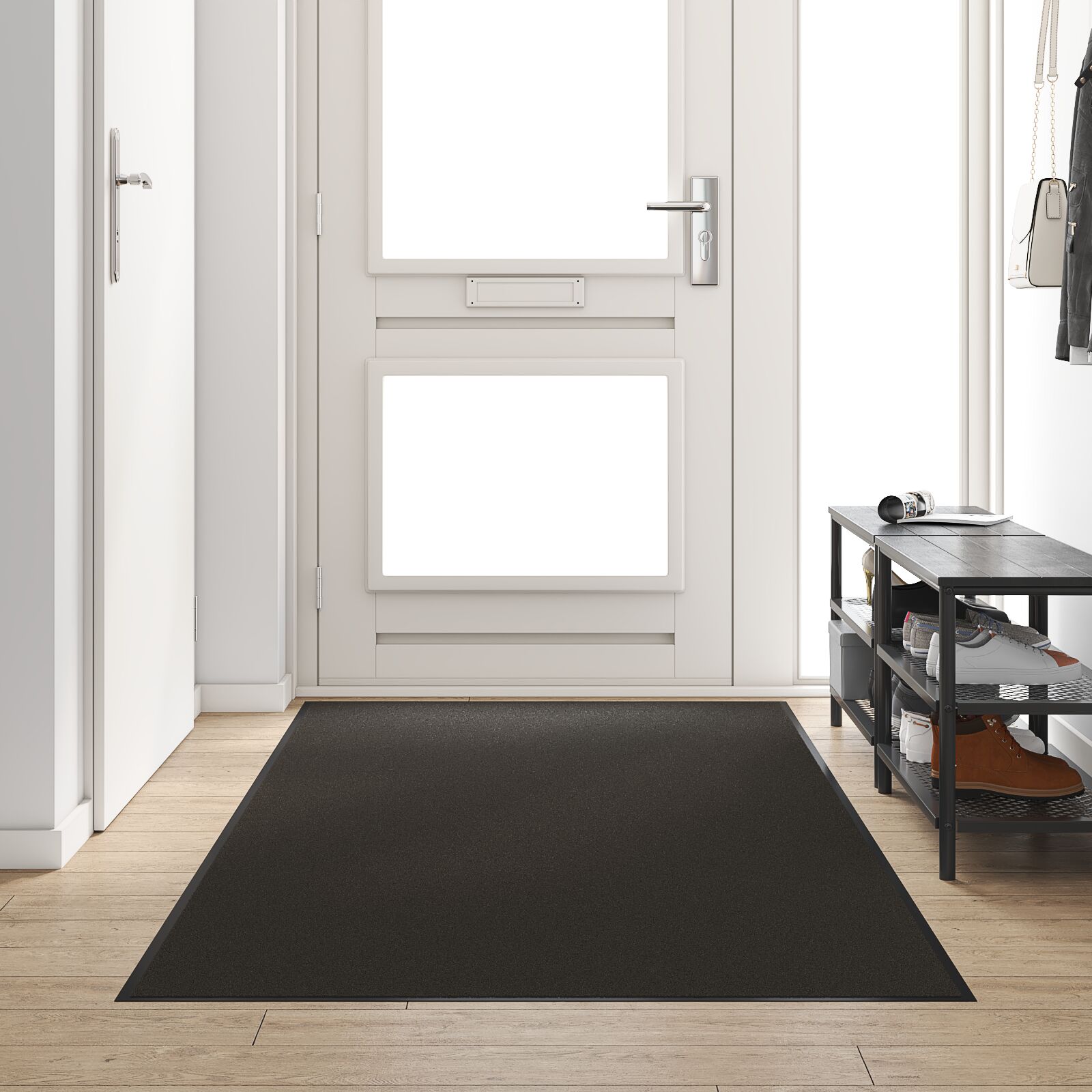 vidaXL Fußmatte Waschbar Schwarz 120x250 cm vidaXL Fußmatte Waschbar Schwarz 120x250 cm