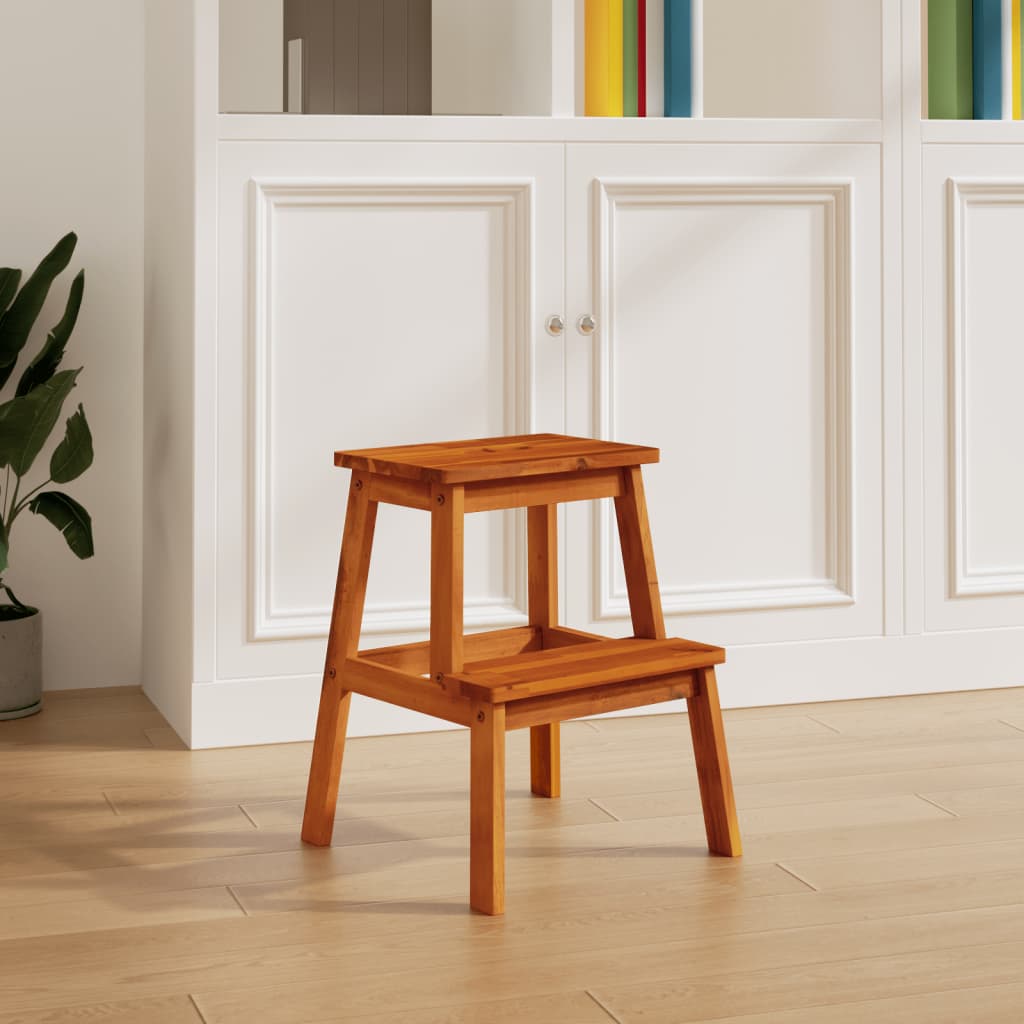 Tritthocker mit 2 Stufen 40x38x50 cm Massivholz Akazie Tritthocker mit 2 Stufen 40x38x50 cm Massivholz Akazie