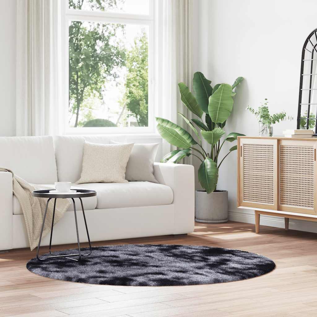 Teppich Shaggy Hochflor NAVARRA Dunkelgrau 160x160 cm Polyester Teppich Shaggy Hochflor NAVARRA Dunkelgrau 160x160 cm Polyester