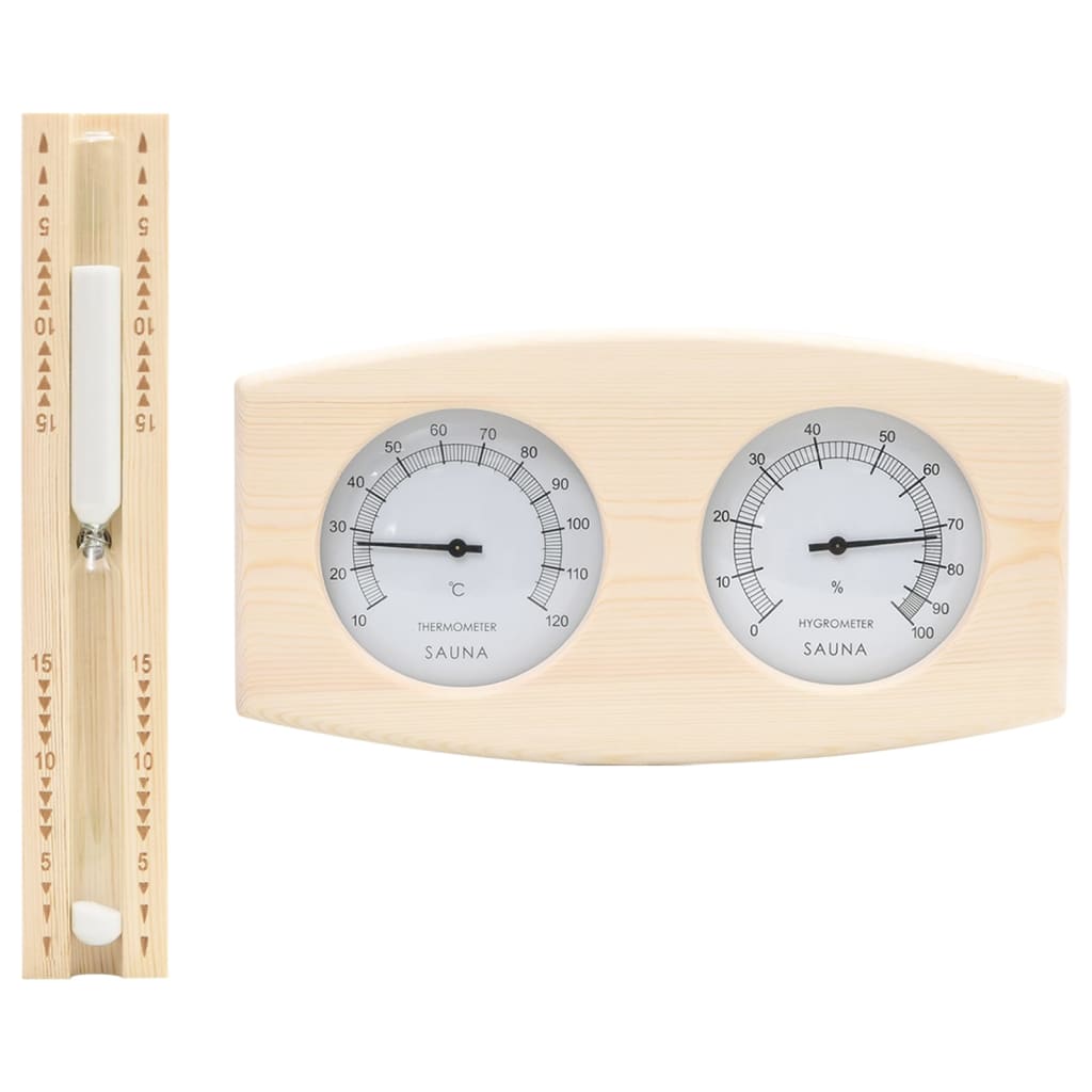 2-in-1 Sauna-Hygrothermograph und Sanduhr Set Massivholz Kiefer 2-in-1 Sauna-Hygrothermograph und Sanduhr Set Massivholz Kiefer