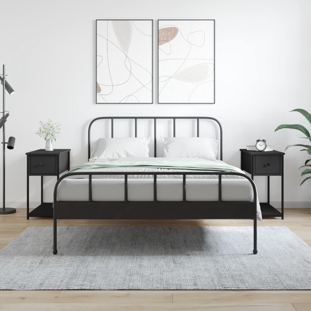 Nachttische 2 Stk. Schwarz 30x60x60 cm Holzwerkstoff Nachttische 2 Stk. Schwarz 30x60x60 cm Holzwerkstoff