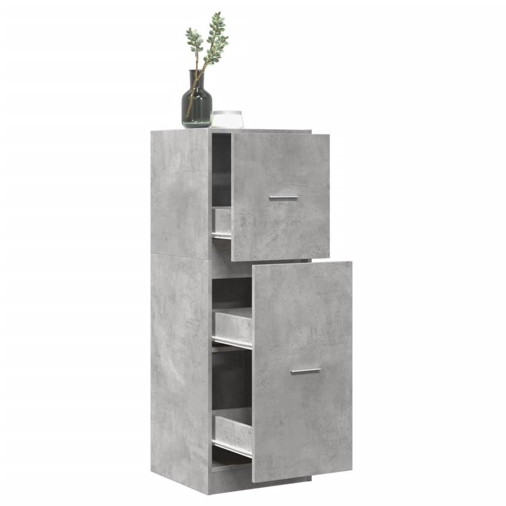 Apothekerschrank Betongrau 40x41x118 cm Holzwerkstoff Apothekerschrank Betongrau 40x41x118 cm Holzwerkstoff