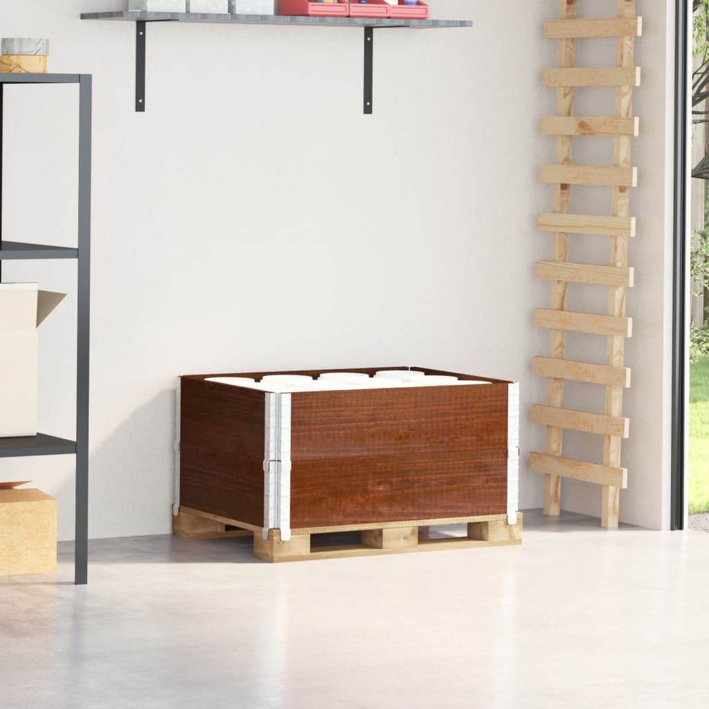 Paletten-Aufsatzrahmen 2 Stk. Braun 80x60 cm Massivholz Kiefer Paletten-Aufsatzrahmen 2 Stk. Braun 80x60 cm Massivholz Kiefer