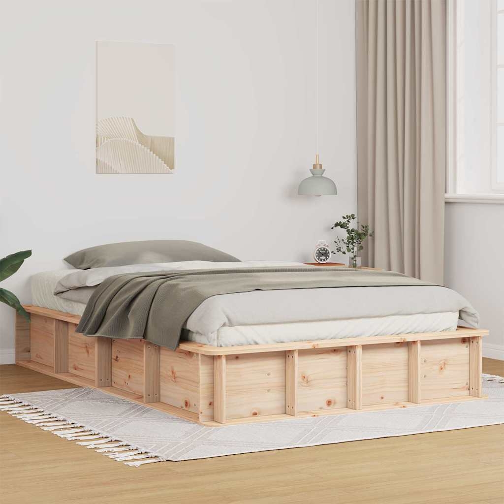 Bettgestell mit Speicher Braun 120 x 200 cm Holz