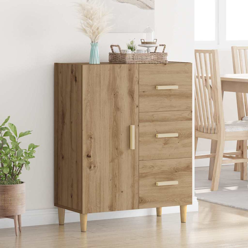 Sideboard Eiche handwerklich 34 x 69.5 x 90 cm Holzwerkstoff