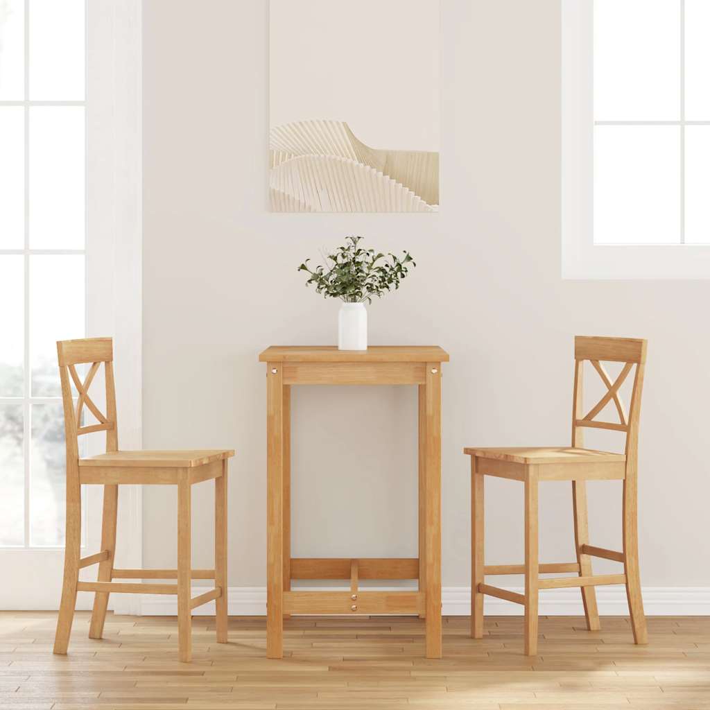 Barhocker 2 Stk. Natur Massivholz Gummibaum Barhocker 2 Stk. Natur Massivholz Gummibaum
