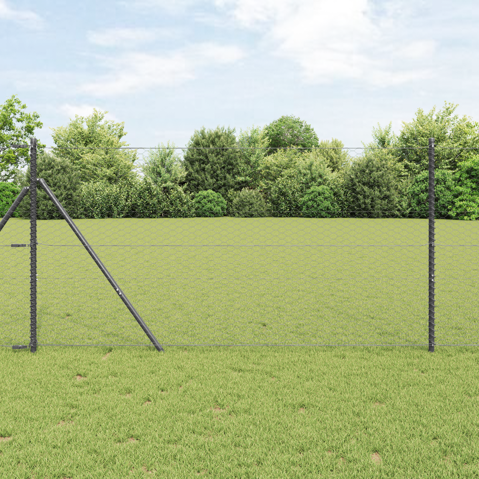 Hexagonzaun Grau 1,4x25 m Stahl