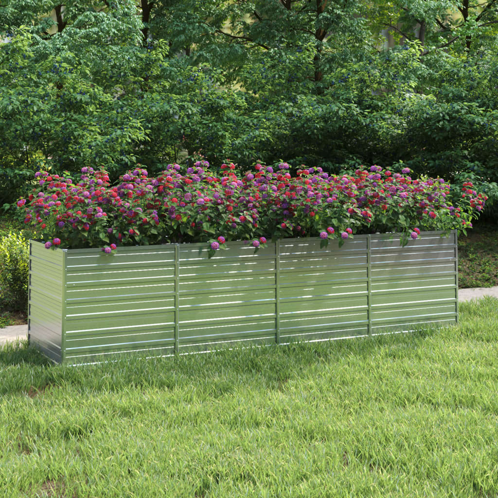 Garten-Hochbeet 320x80x77 cm Verzinkter Stahl Silber Garten-Hochbeet 320x80x77 cm Verzinkter Stahl Silber