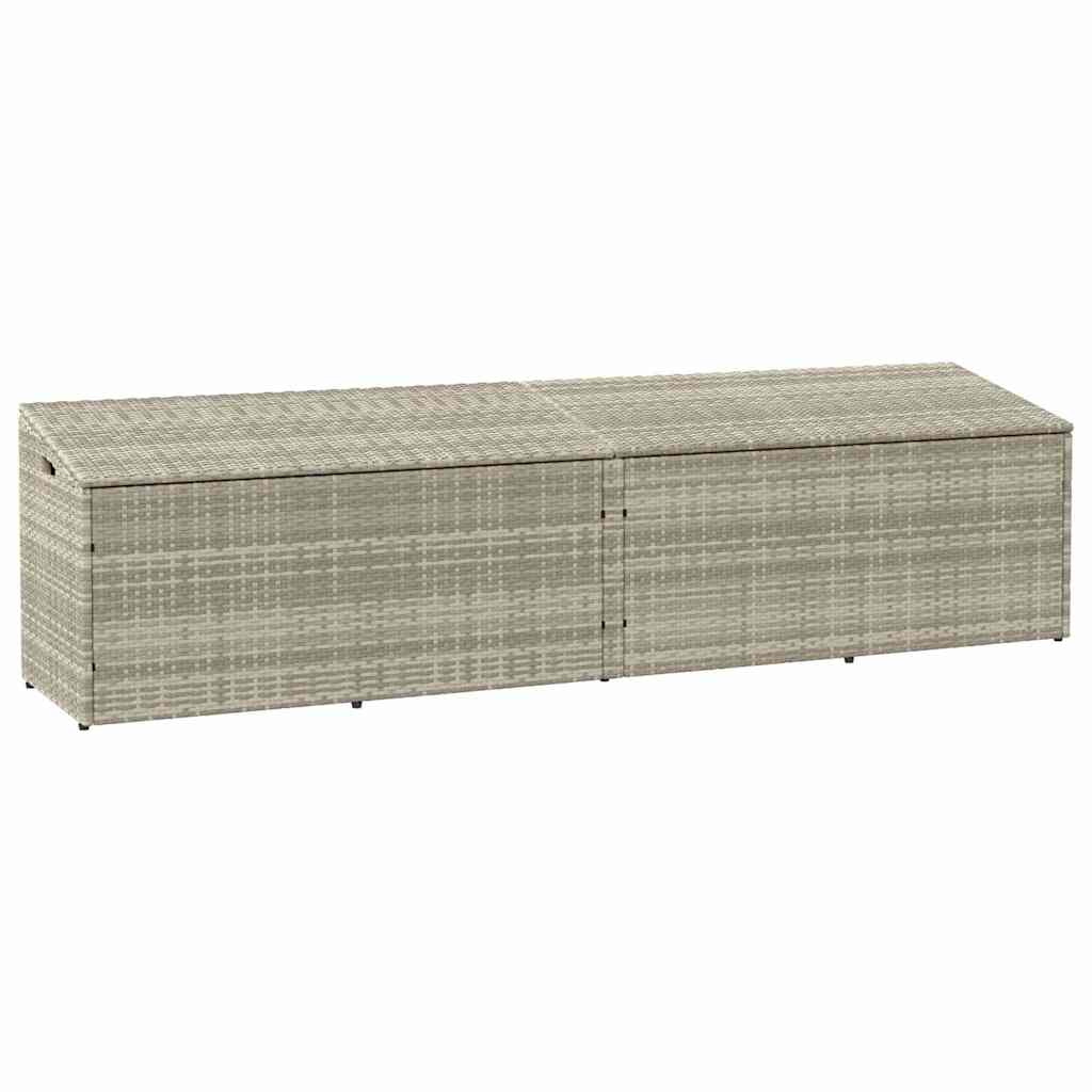 Garten-Auflagenbox Hellgrau 220x50x58 cm Poly Rattan Garten-Auflagenbox Hellgrau 220x50x58 cm Poly Rattan