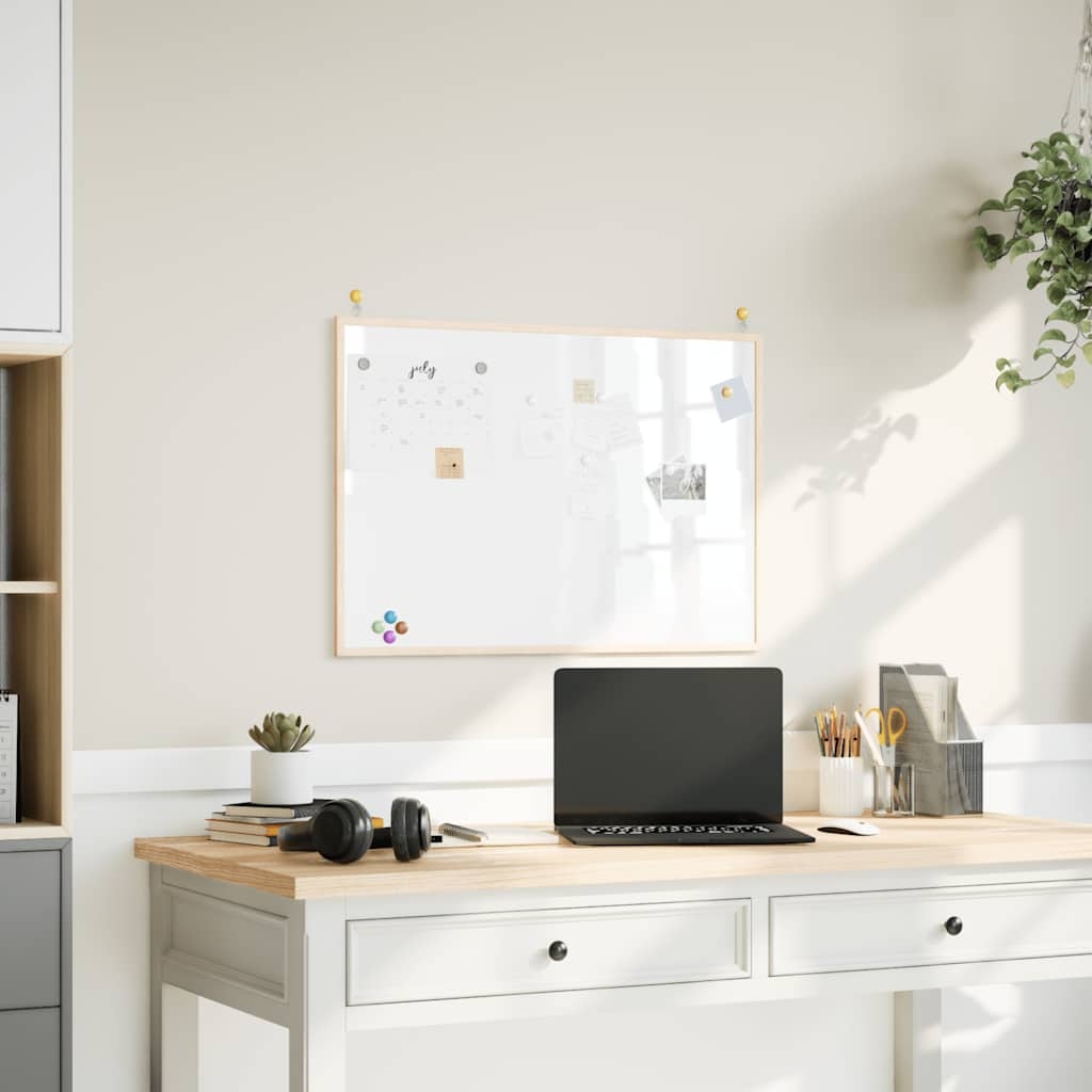 Magnetisches Whiteboard mit massivem Kiefernholzrahmen 80x55 cm Magnetisches Whiteboard mit massivem Kiefernholzrahmen 80x55 cm