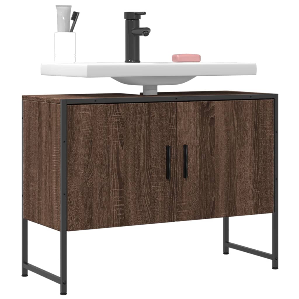 Waschbeckenunterschrank Braun Eichen-Optik 80x33x60 cm Waschbeckenunterschrank Braun Eichen-Optik 80x33x60 cm