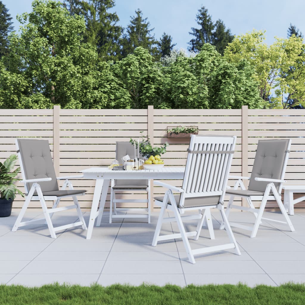 Gartenstuhlauflagen für Hochlehner 4 Stk. Grau 120x50x3cm Stoff Gartenstuhlauflagen für Hochlehner 4 Stk. Grau 120x50x3cm Stoff