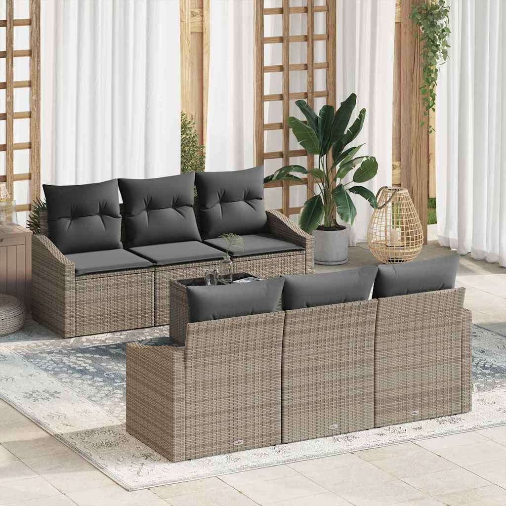 Garten-Sofa-Set mit Kissen 7 pcs Grau 55 x 55 x 37 cm Garten-Sofa-Set mit Kissen 7 pcs Grau 55 x 55 x 37 cm
