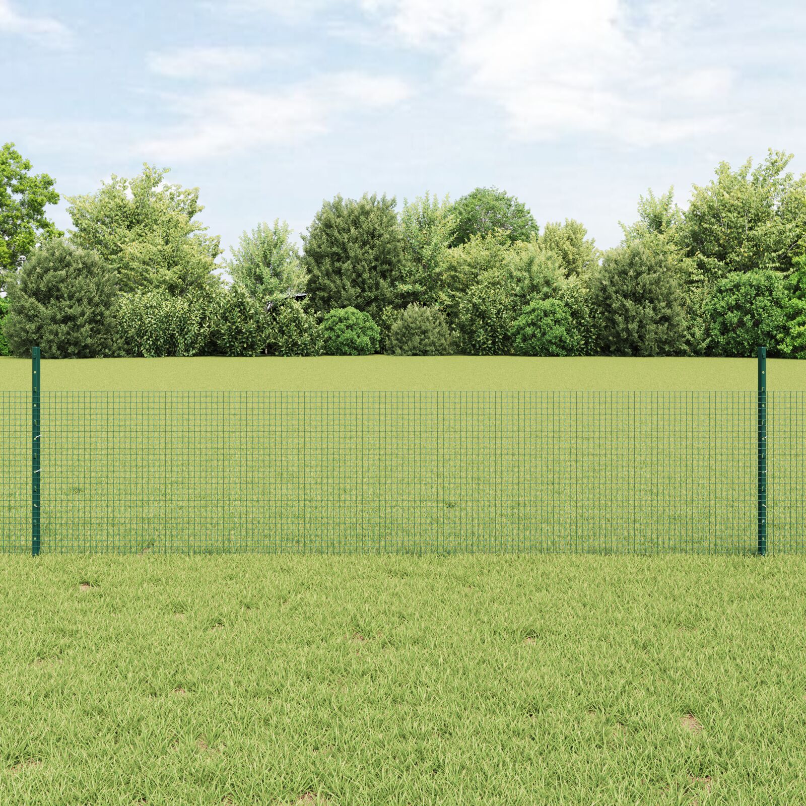 Hühnerdrahtzaunset Set aus 2 Grün Verzinkter Stahl 25 x 0.5 m