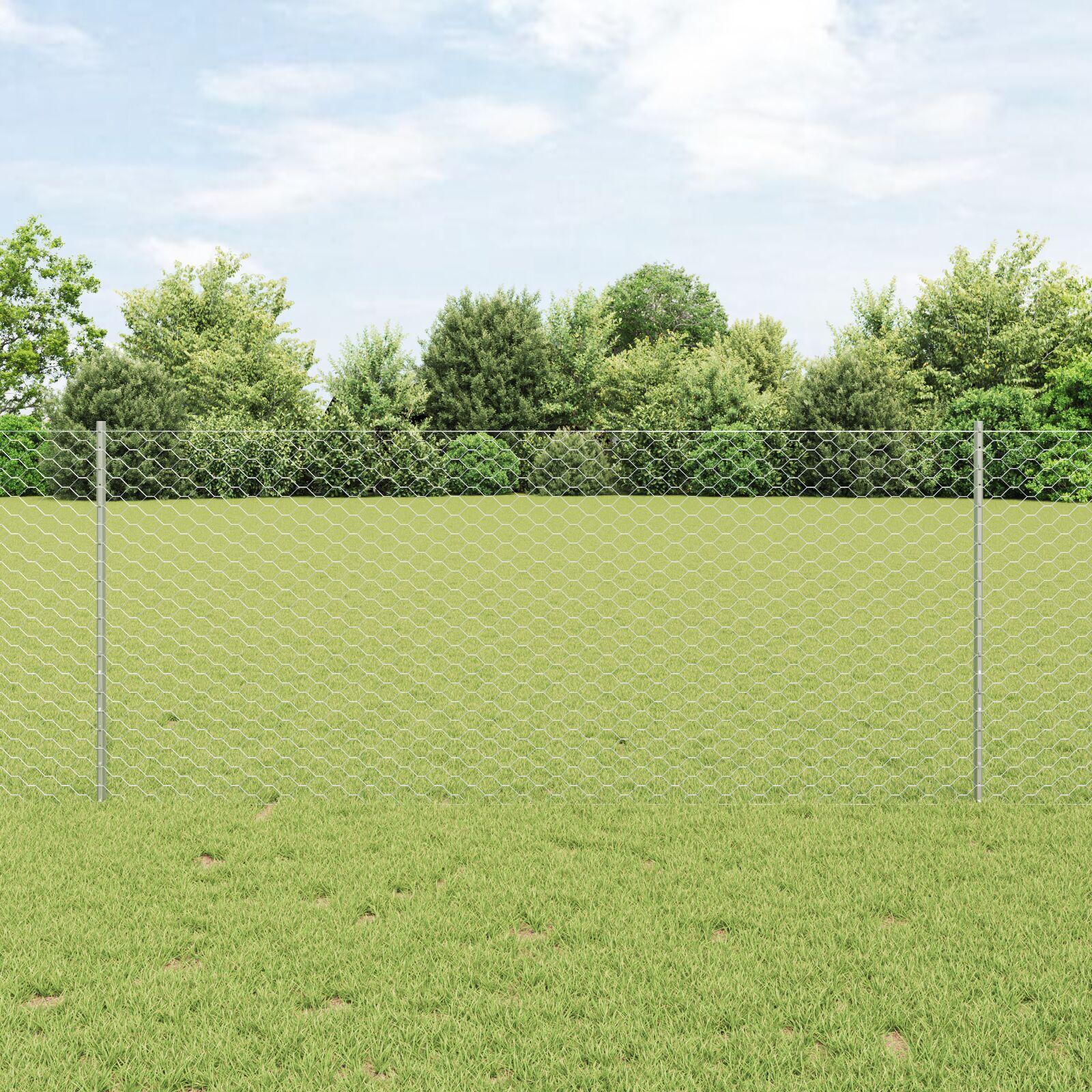 Zaunpfosten 10 Stück U-Kanal 100 cm Verzinkter Stahl, Sechseckzaun 1x10 m Verzinkter Stahl